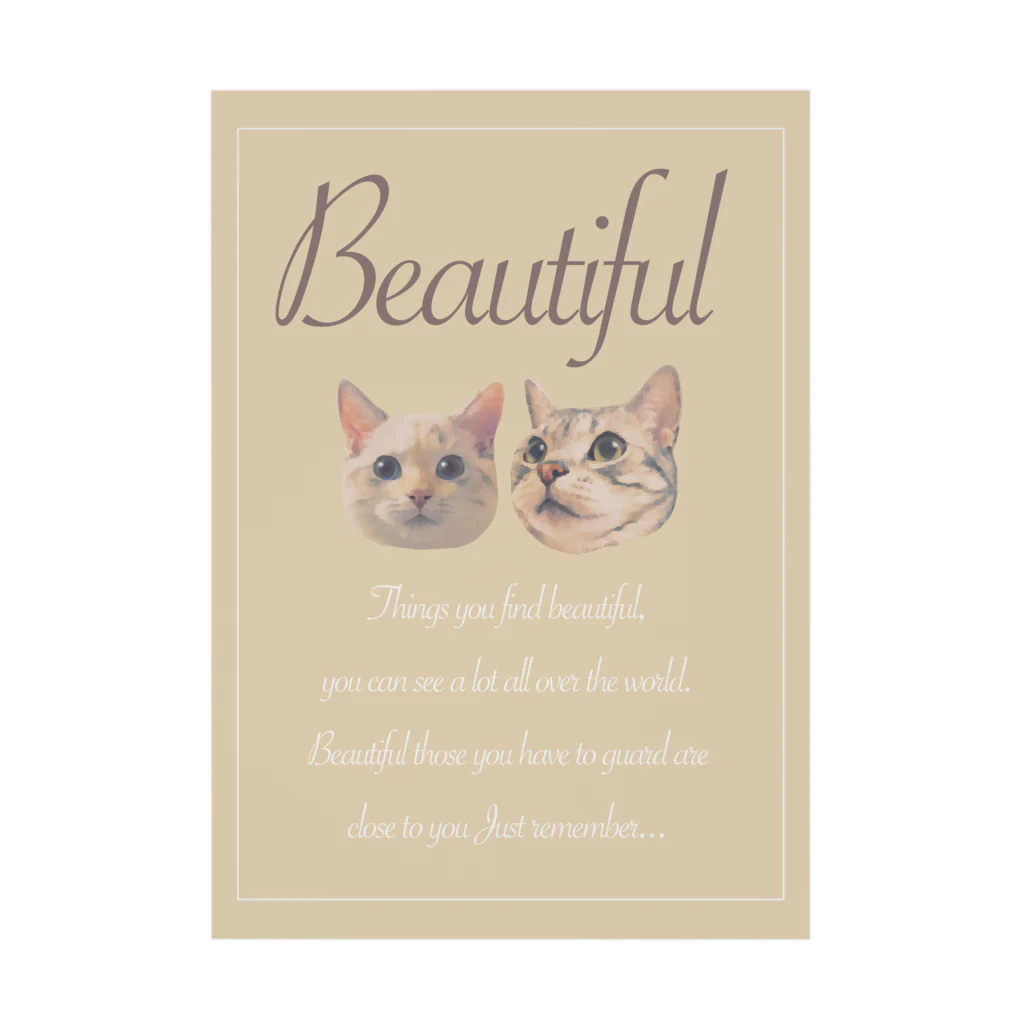 ｽｲｶﾁｬﾝ🍉のBeautiful×猫 Stickable Poster