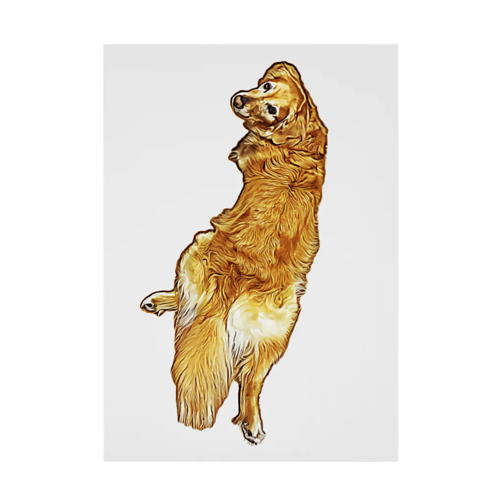 flatcoatedretrieverのgolden retriever 吸着ポスター