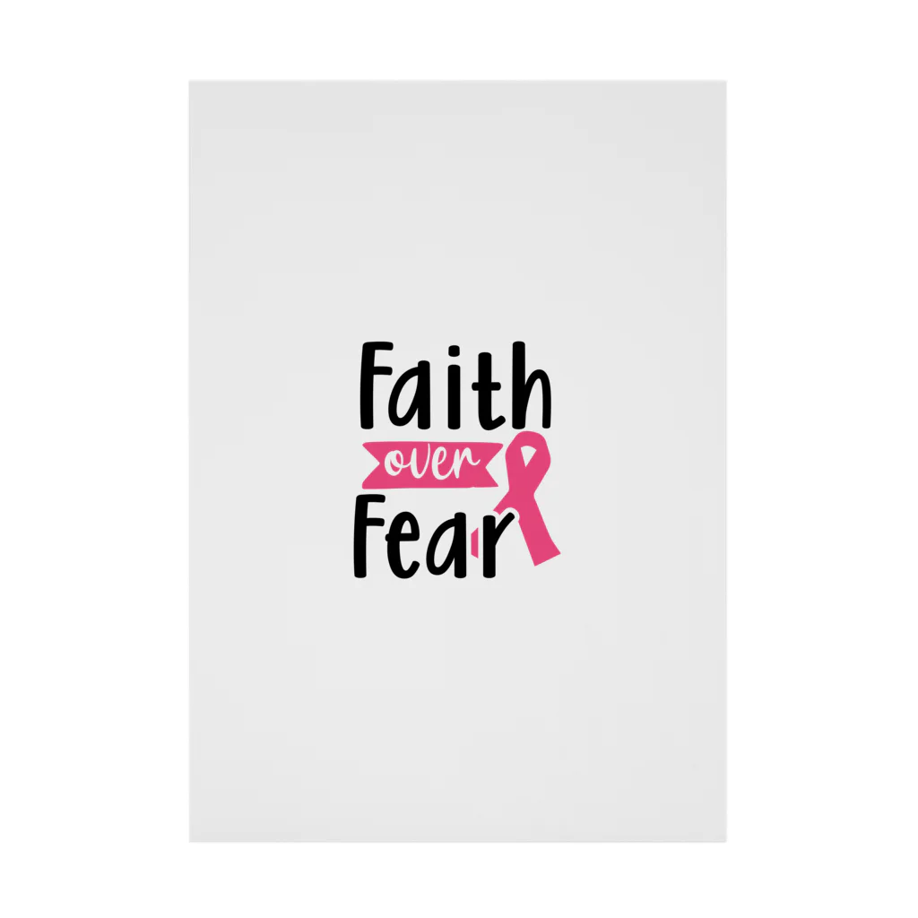 Fred HorstmanのBreast Cancer - Faith Over Fear  乳がん - 恐怖 に 対する 信仰 吸着ポスター