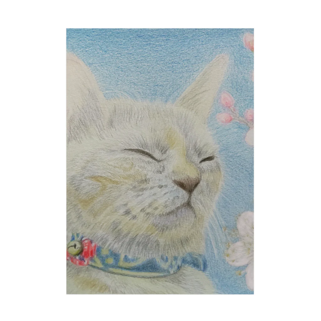 理絵のねこ ぬくぬく Stickable Poster