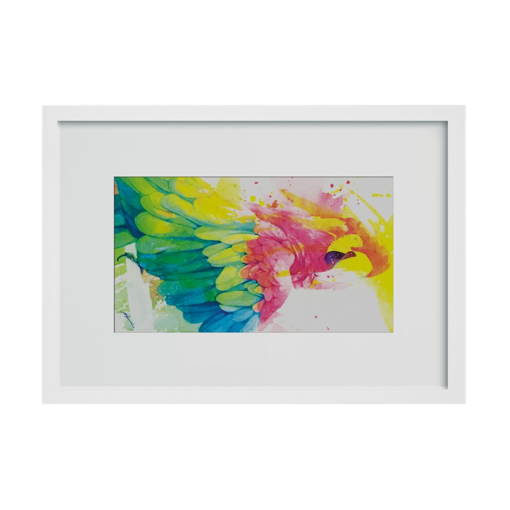 Akiss art ONLINE SHOPのひとり美しい赤い鳥 Stickable Poster :horizontal position