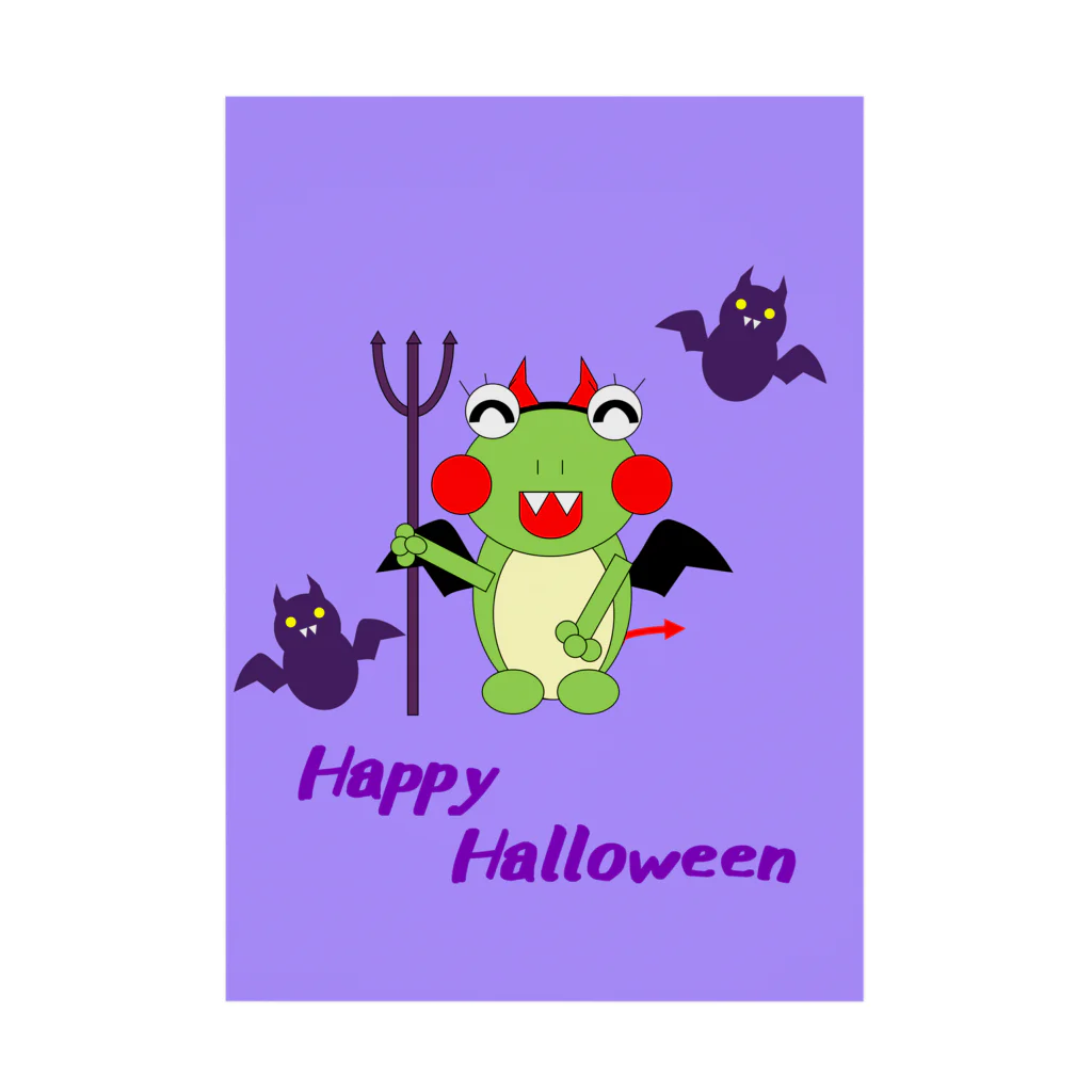 🐸かえるさんと仲間たち🐸のハロウィン　コウモリママ Stickable Poster