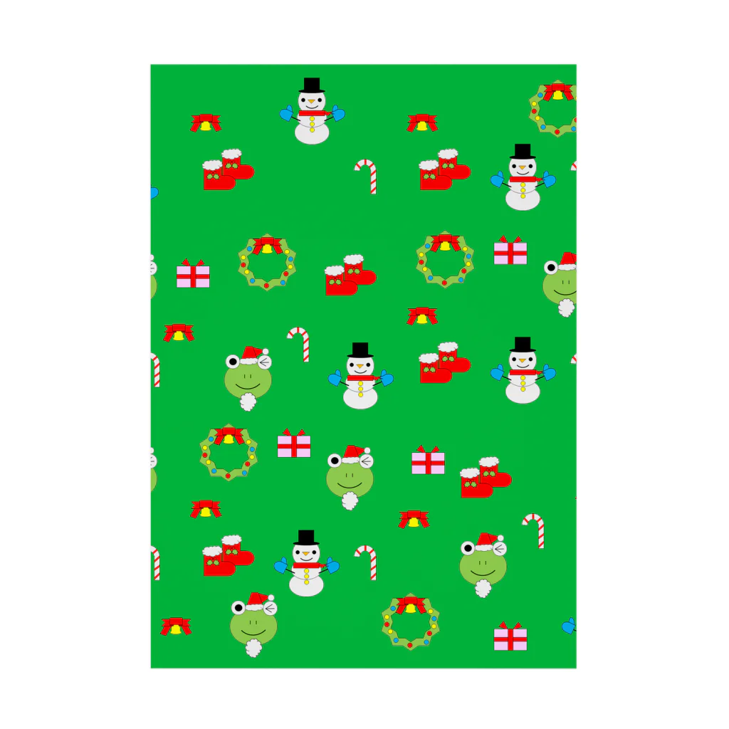 🐸かえるさんと仲間たち🐸のかえるさんのクリスマス（緑） Stickable Poster