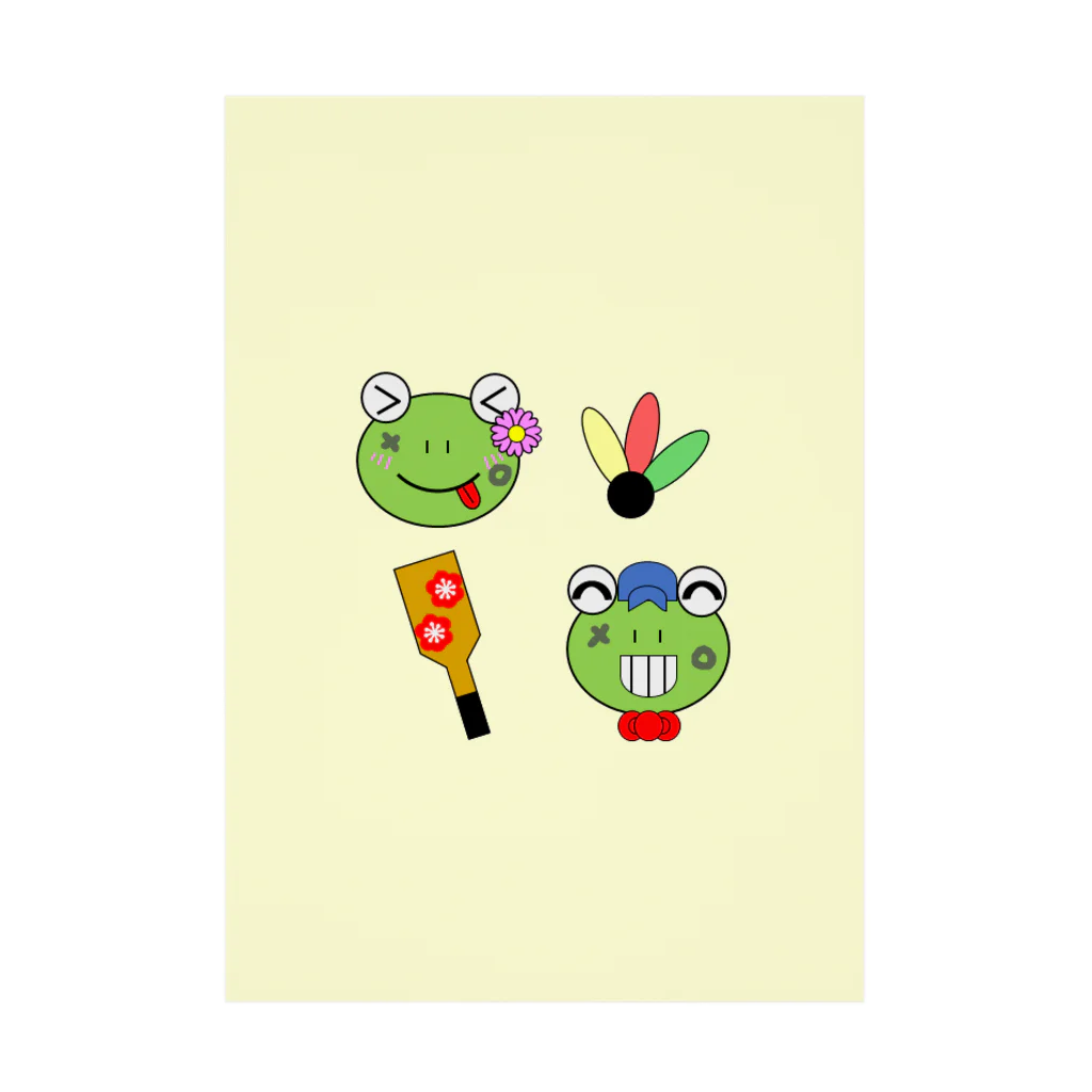 🐸かえるさんと仲間たち🐸の羽子板とかえるさん Stickable Poster