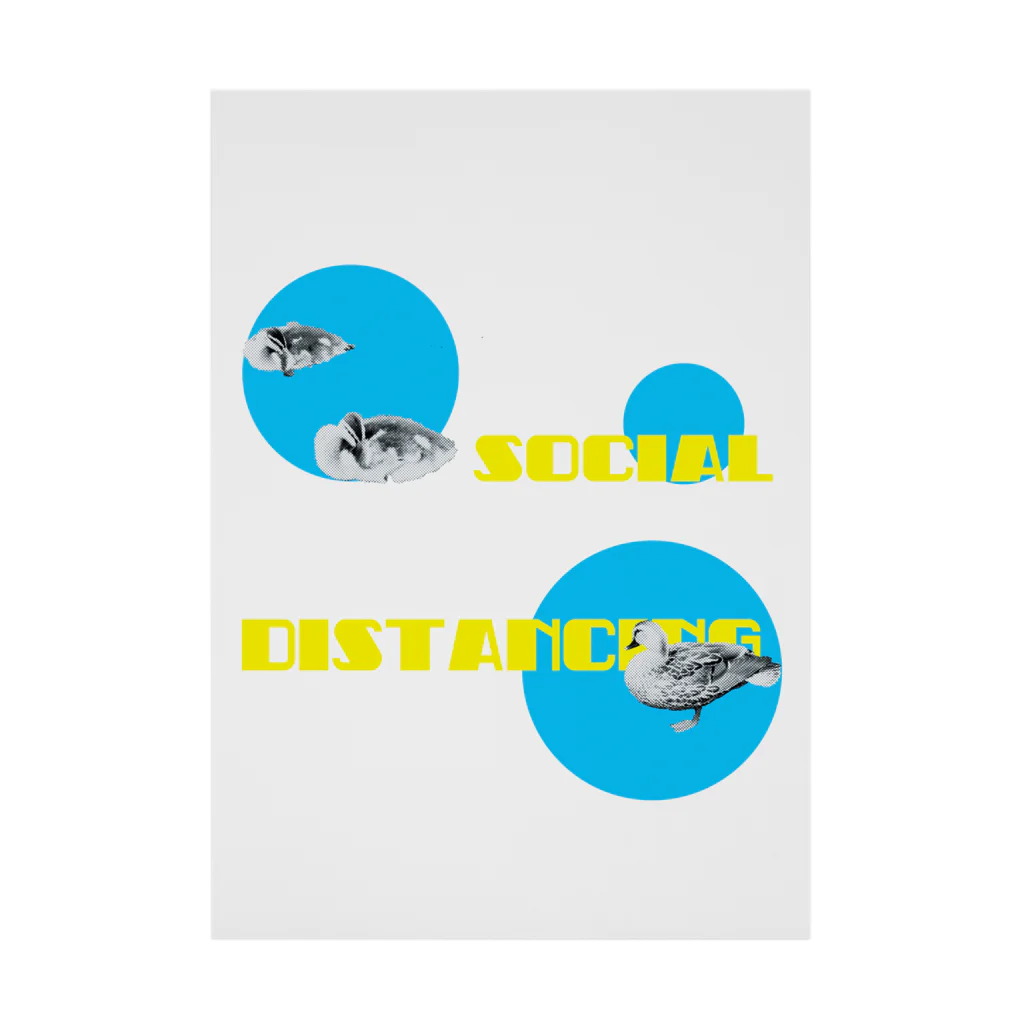 元気いっぱいのsocial distancing. Stickable Poster