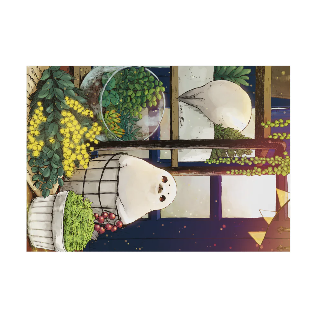 BARE FEET/猫田博人の窓辺のアザラシポスター 吸着ポスターの横向き