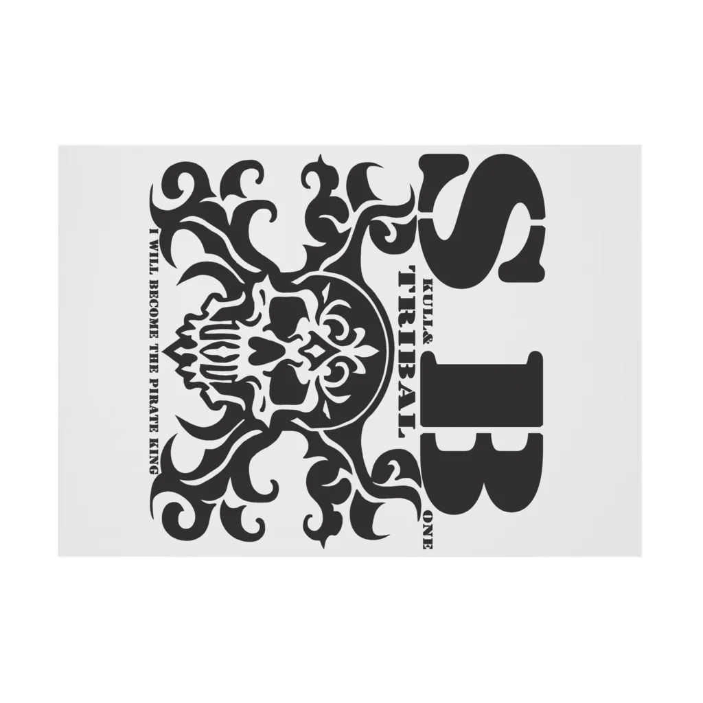 Ａ’ｚｗｏｒｋＳのSKULL&BONE TRIBAL BLK Stickable Poster :horizontal position