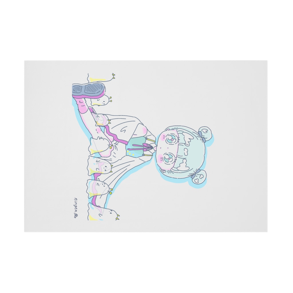 女の子とポヨポヨ星人 Ningen ニンゲン Ningen Da の吸着ポスター通販 Suzuri スズリ