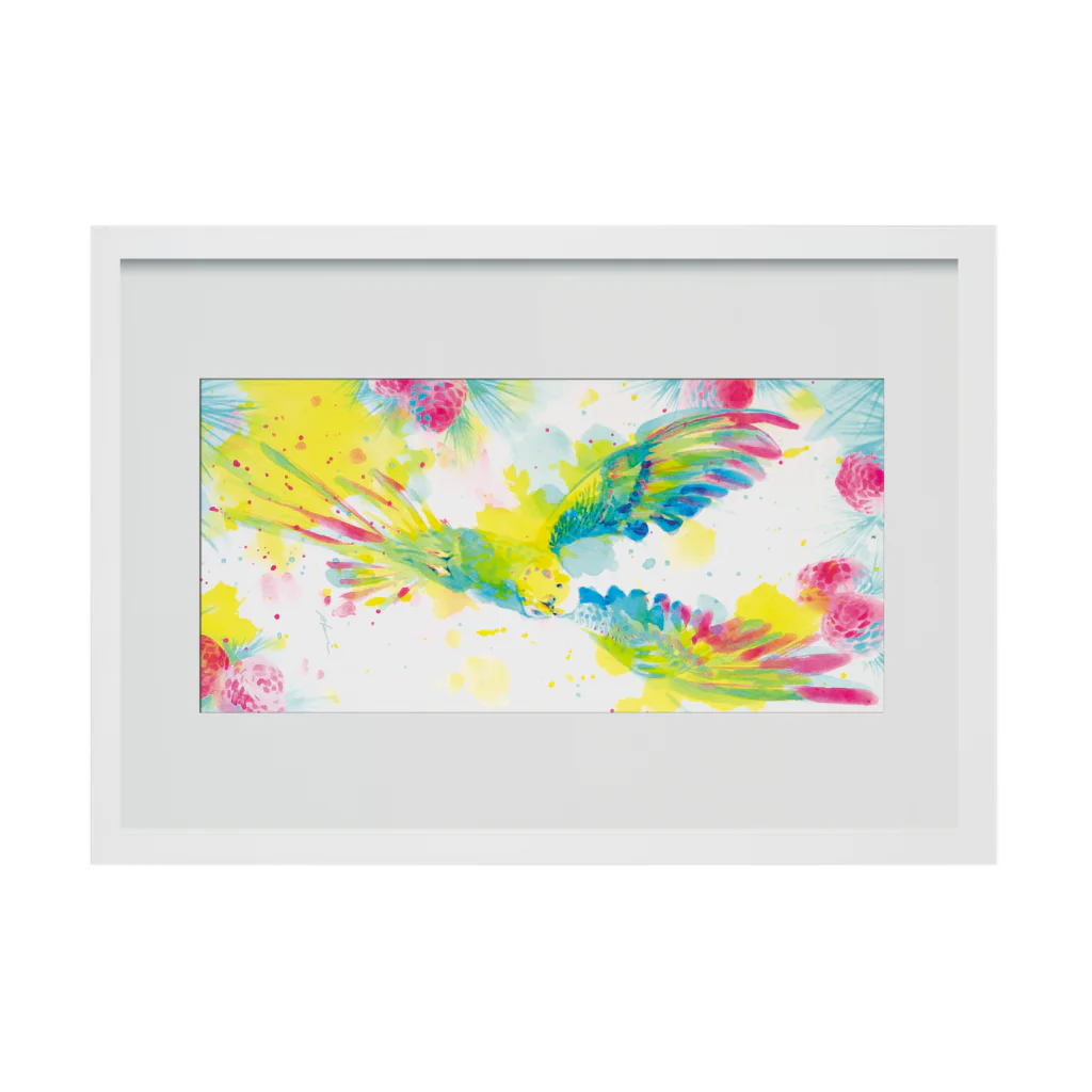 Akiss art ONLINE SHOPの松とインコ Stickable Poster :horizontal position