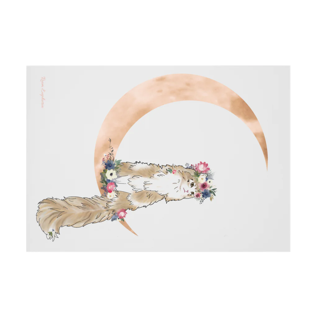 Room EuphoriaのCat on the Moon Stickable Poster :horizontal position