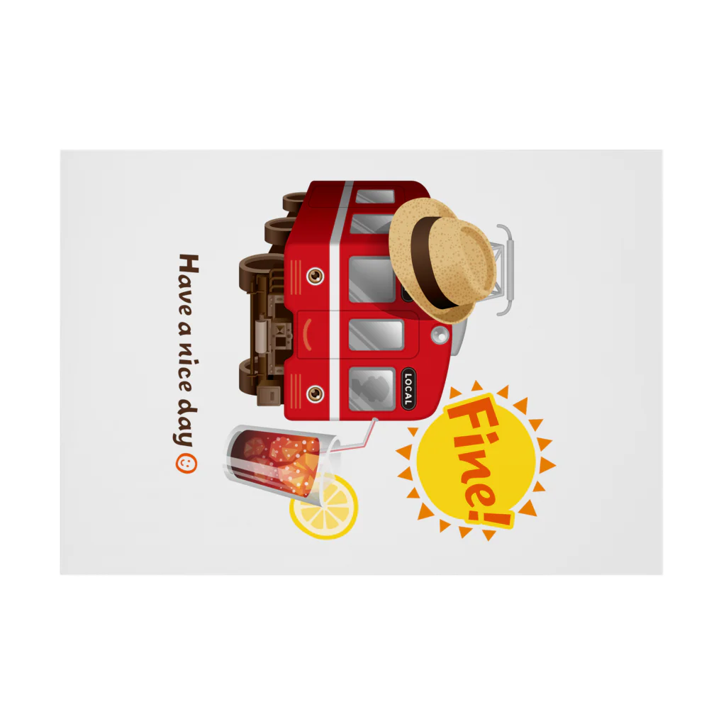 Train Kids! SOUVENIR SHOPの赤い電車 「 Fine ! 」 Stickable Poster :horizontal position