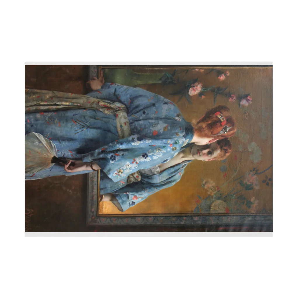 世界の絵画アートグッズのアルフレッド・ステヴァンス《着物を着たパリ娘》 Stickable Poster :horizontal position