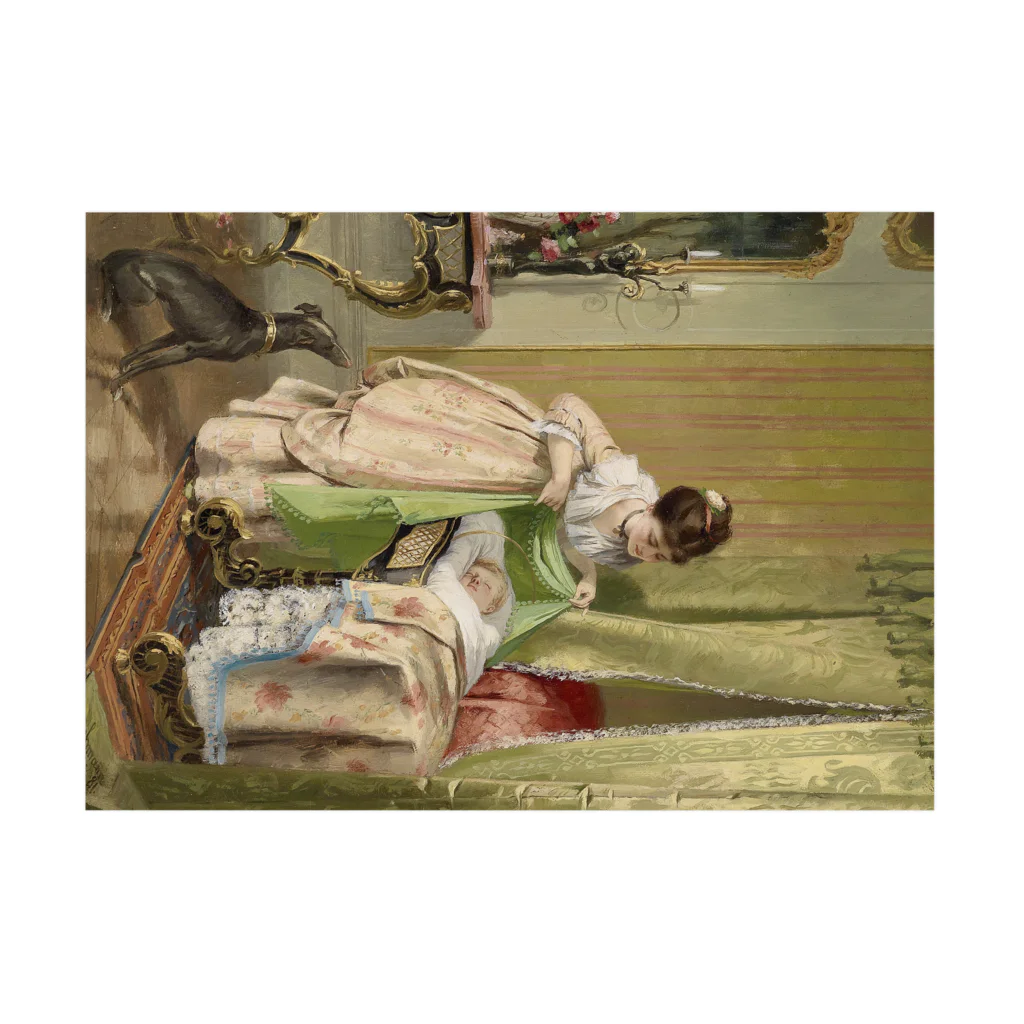 世界の絵画アートグッズのハンス・バッハマン《愛しの母》 Stickable Poster :horizontal position