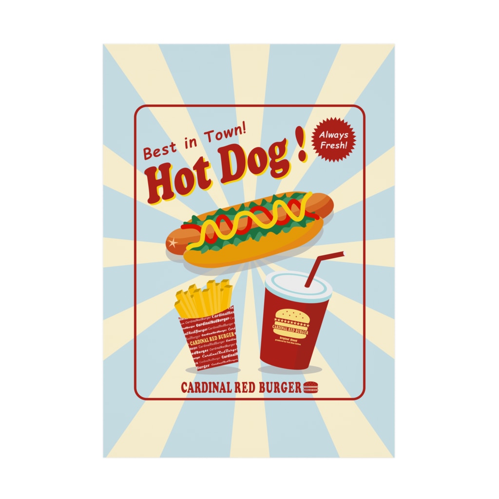 Teal Blue CoffeeのHot and Fresh! Stickable Poster