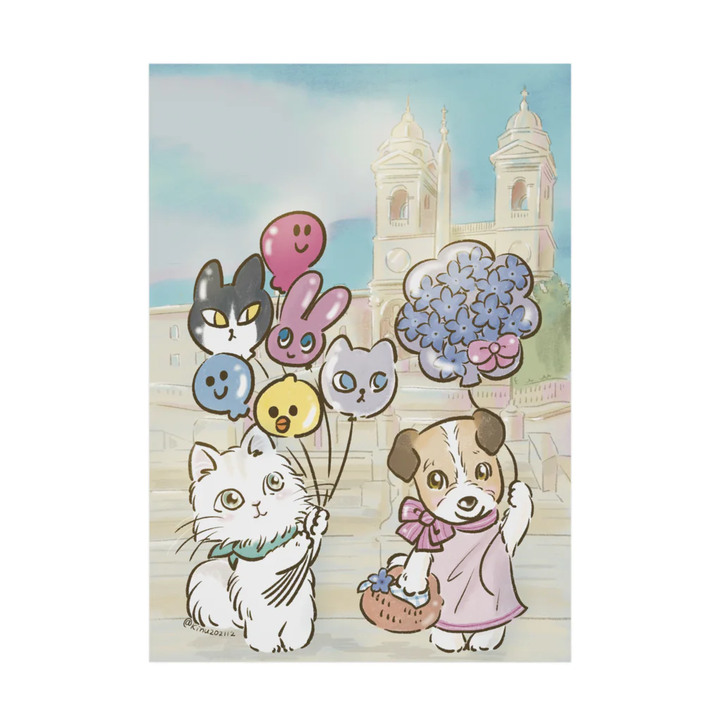 猫のきぬくんのお店のハニーちゃん Stickable Poster