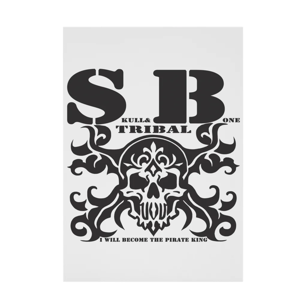 Ａ’ｚｗｏｒｋＳのSKULL&BONE TRIBAL BLK Stickable Poster