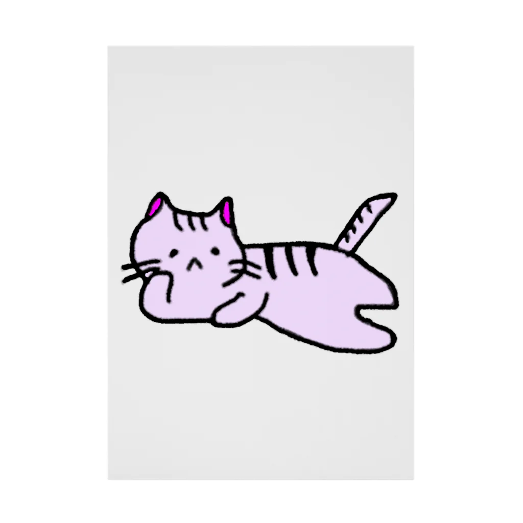 おもち屋さんのごろごろねこ（紫） Stickable Poster