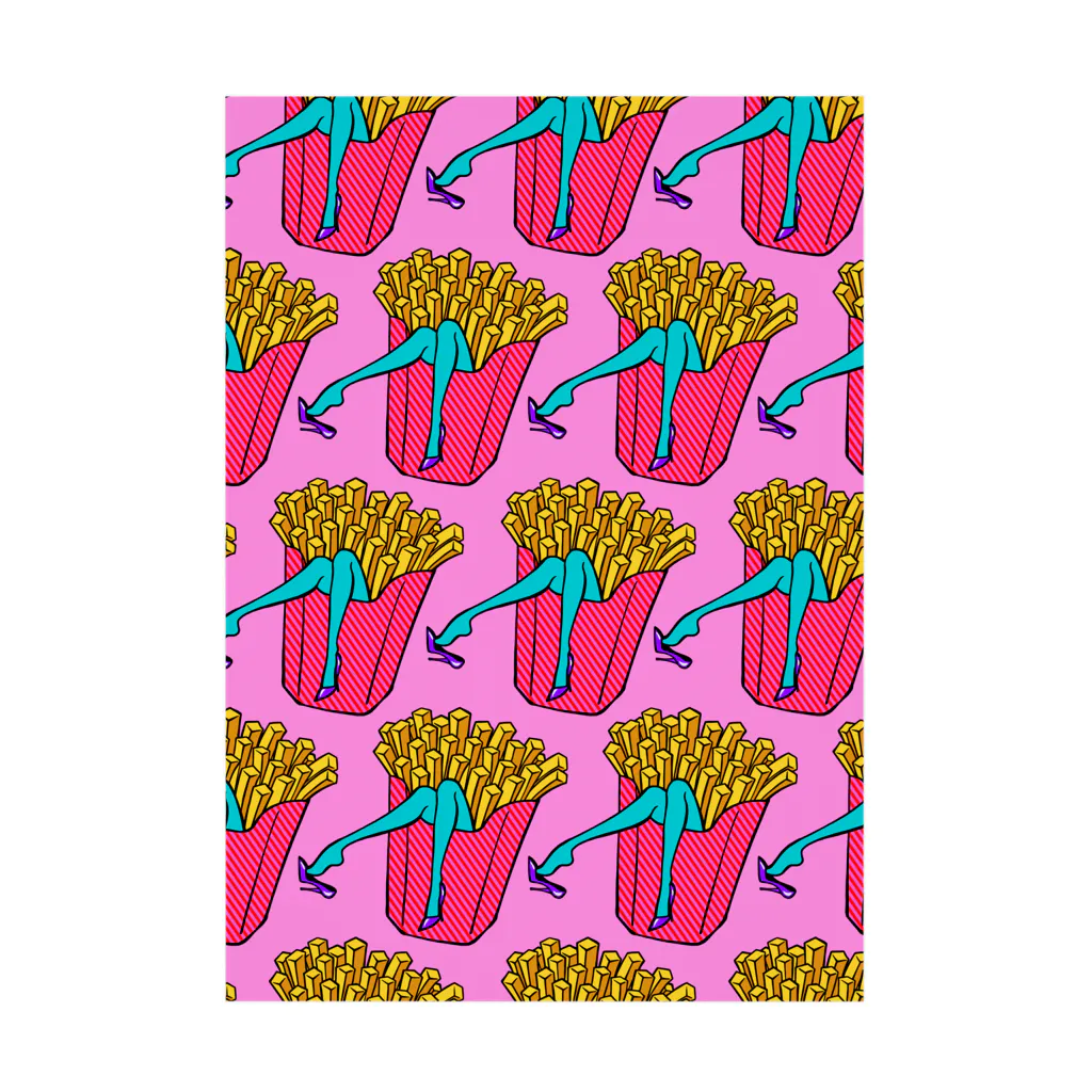 Mieko_Kawasakiの誘惑のフライドポテト🍟　ピンクAO / FRENCH FRIES GULTY PLEASURE Stickable Poster