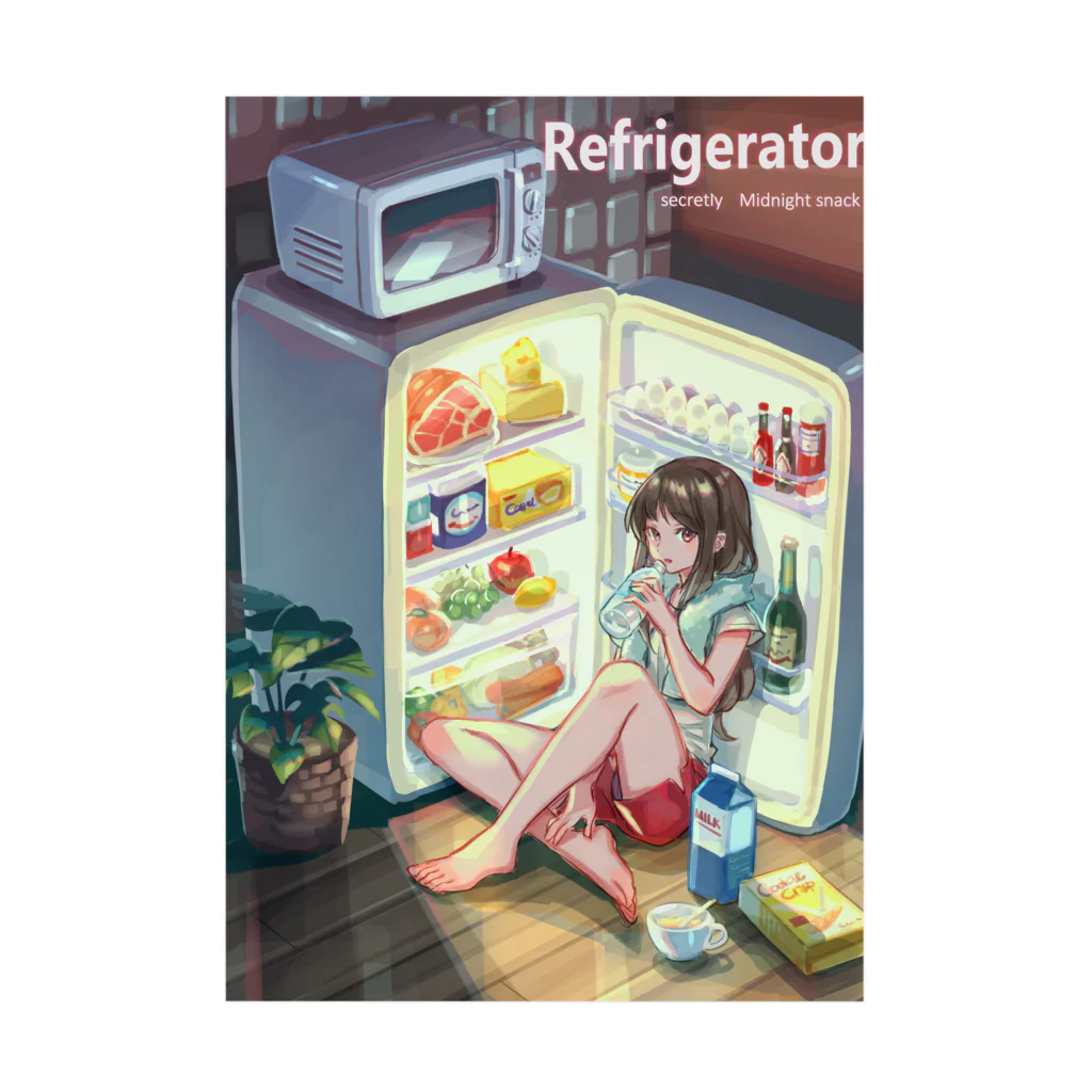 すざく君の家の冷蔵庫 吸着ポスター
