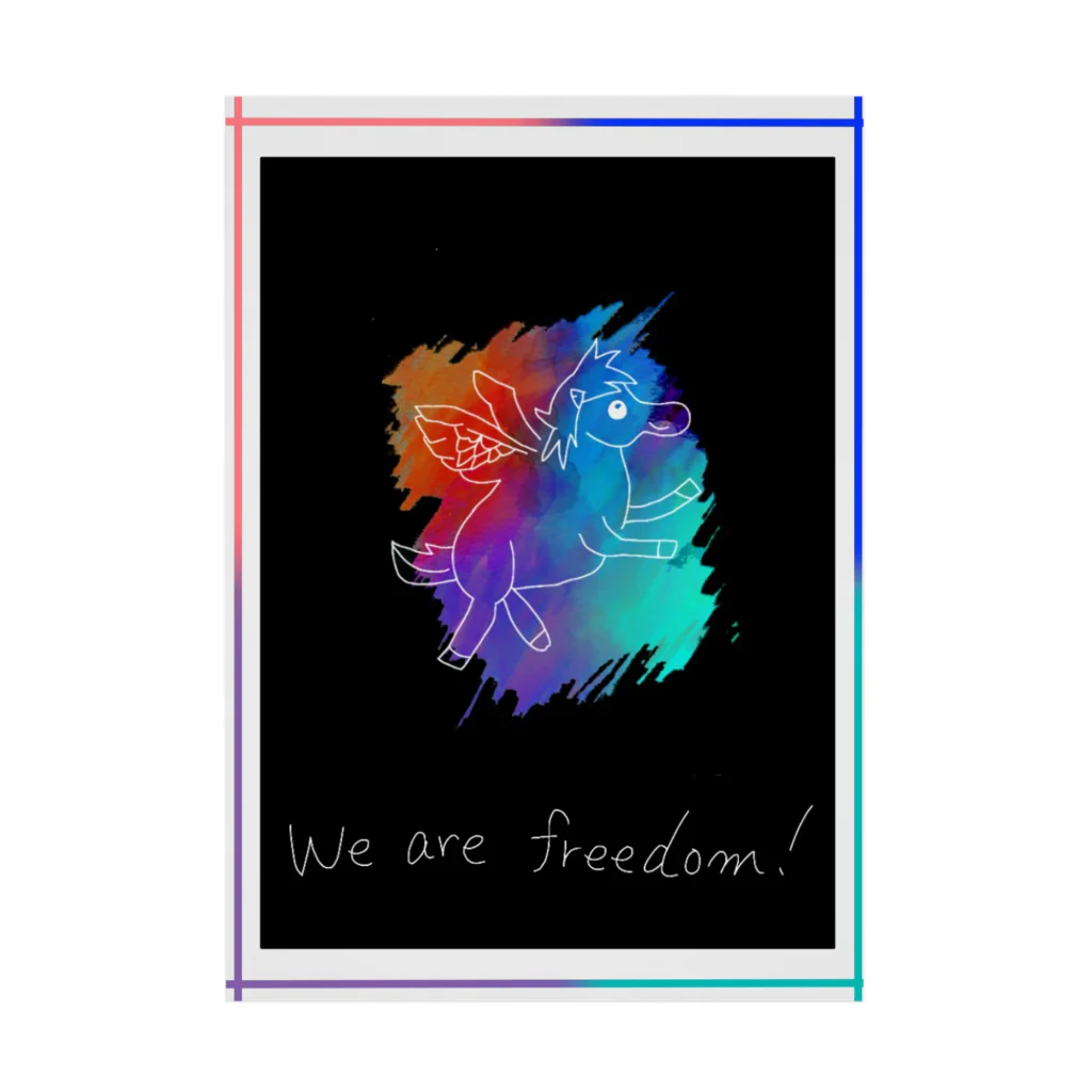 ばかくんのWe are freedom! (Black) Stickable Poster