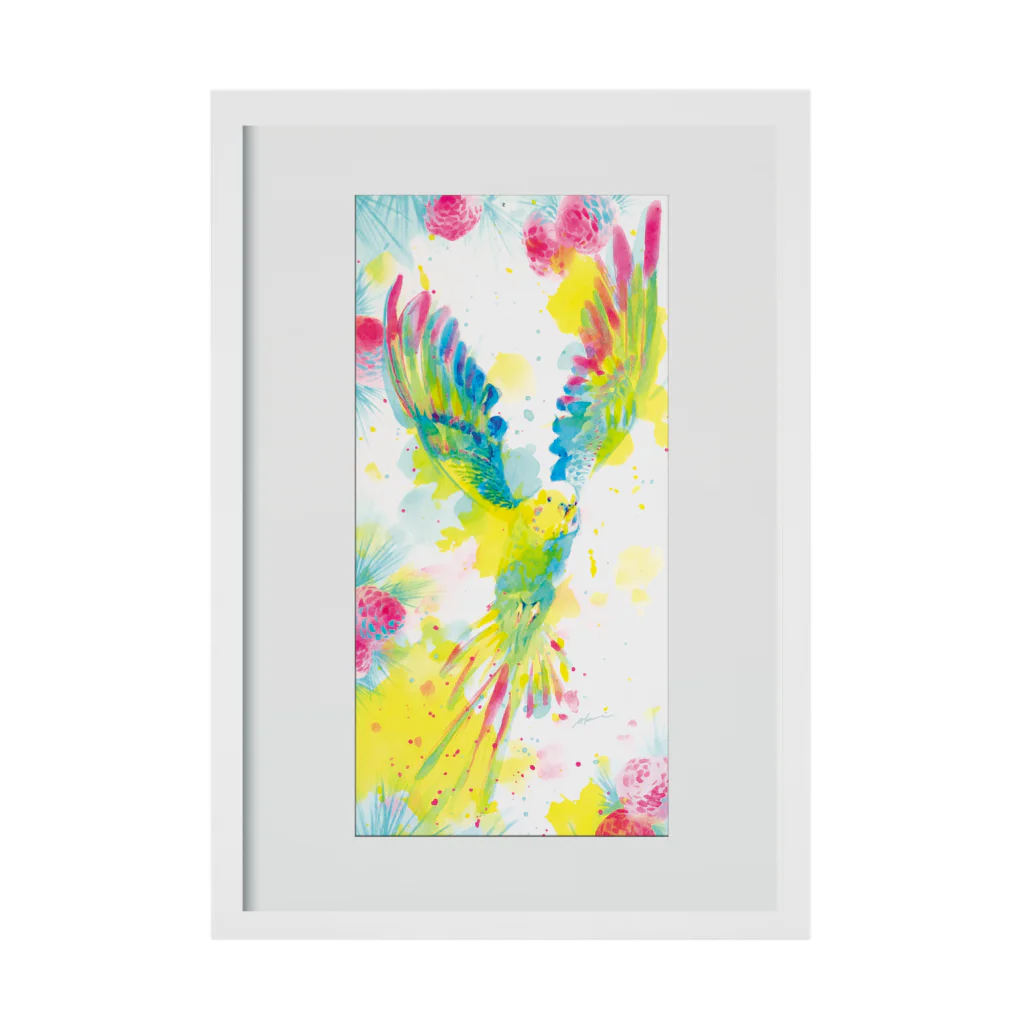 Akiss art ONLINE SHOPの松とインコ Stickable Poster