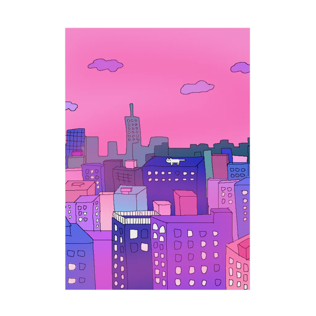 247_Zsの夜明けのねこ Stickable Poster