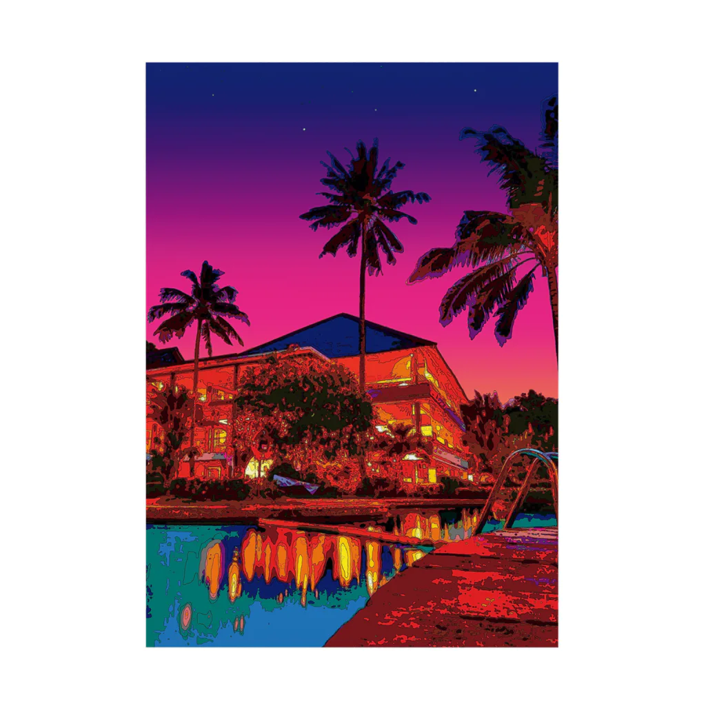 GALLERY misutawoの夕暮れのリゾートホテル Stickable Poster