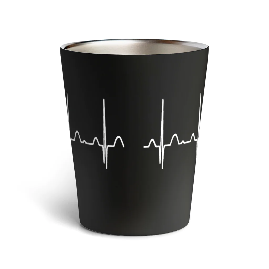 雁花工房（寄付アイテム販売中です）の心電図（正常）白 Thermo Tumbler