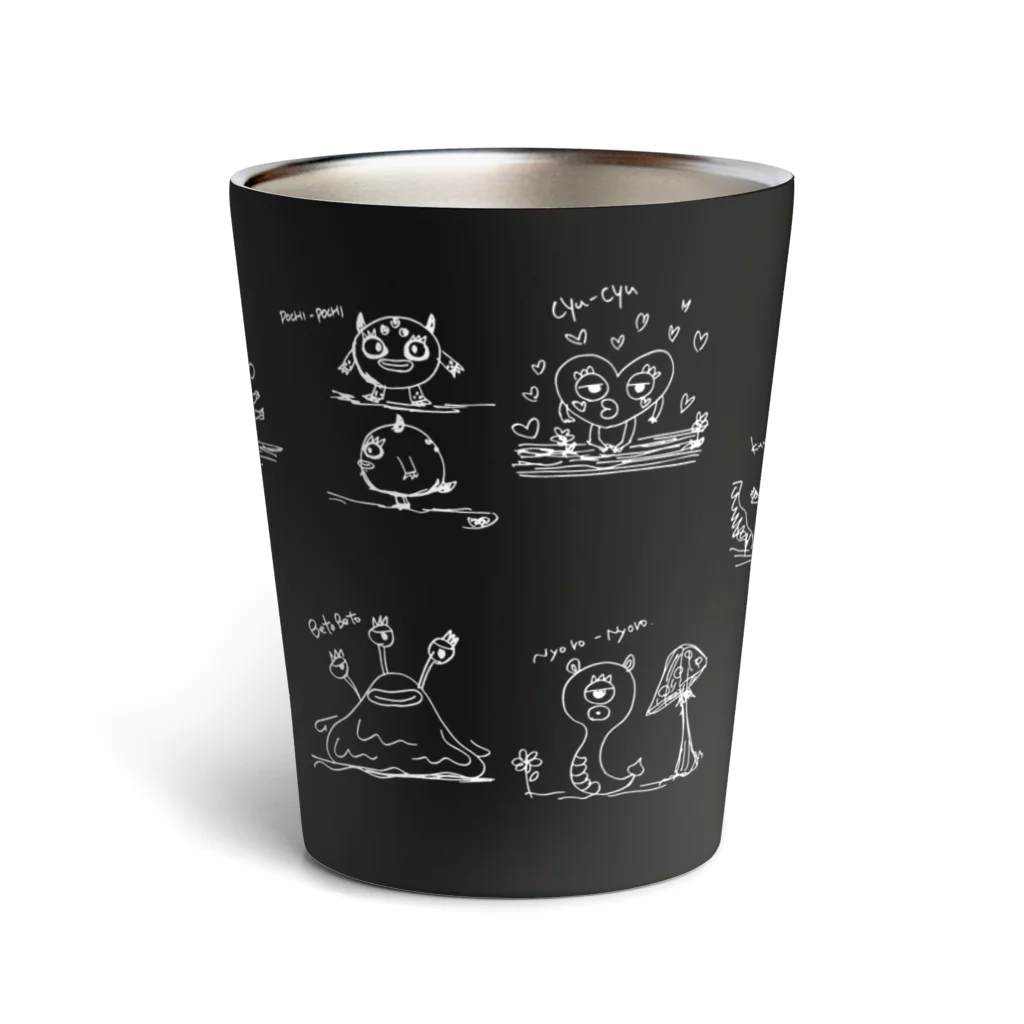 やまんか商店のIKEDA POPO×YMNKコラボ（ホワイト） Thermo Tumbler