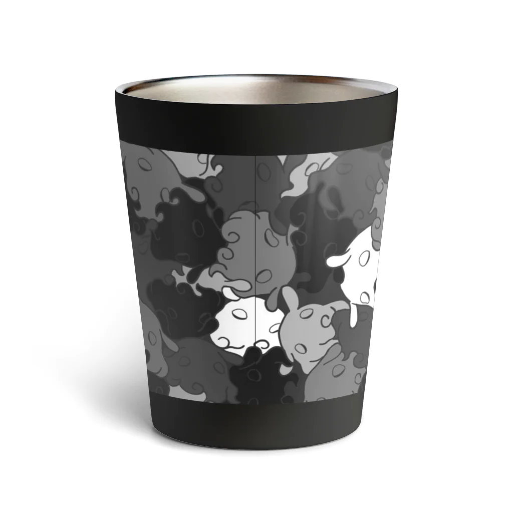 まめこだよのメンダコ迷彩シリーズ(モノトーンカラー) Thermo Tumbler