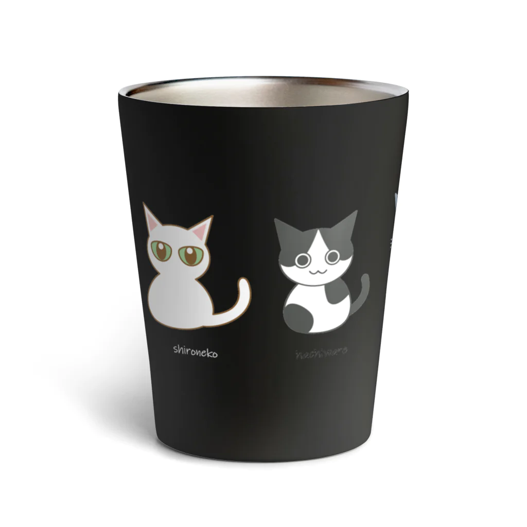 しましまねこ屋の6cats parade（隠れくろねこVer.) Thermo Tumbler