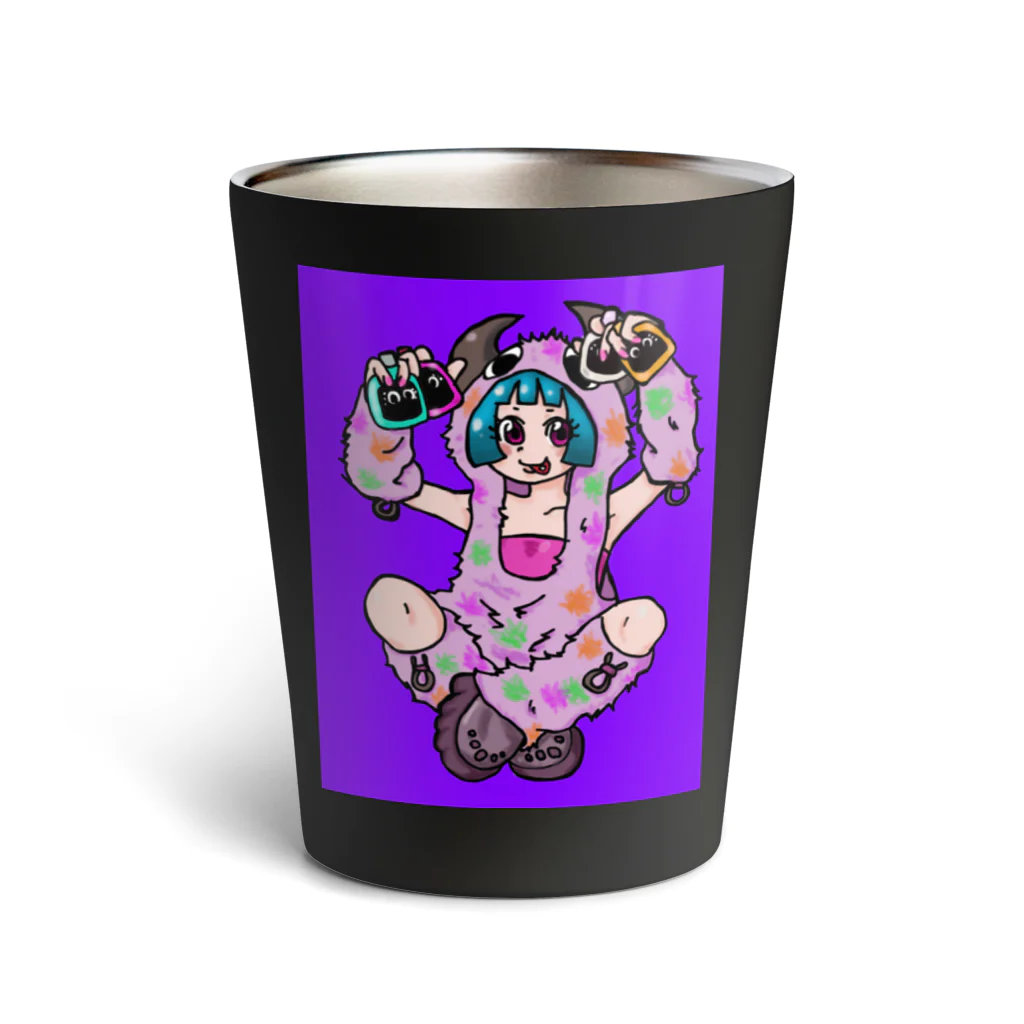 あやしいおばさん くろまめさんの○ュアアルコール（クラ○ナー）パープル Thermo Tumbler