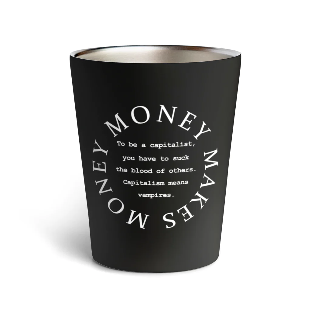 MoneyMakesMoneyのMoneyMakesMoney Circle Logo white Thermo Tumbler