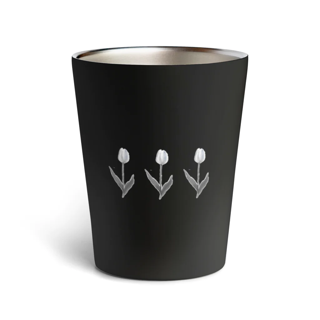 rilybiiのThree TULIP, White gray blue . Thermo Tumbler