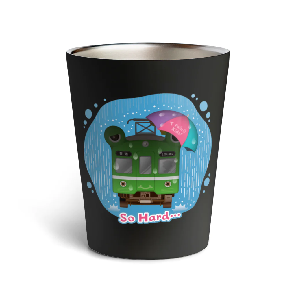 Train Kids! SOUVENIR SHOPのカエル電車「 雨♪」 Thermo Tumbler