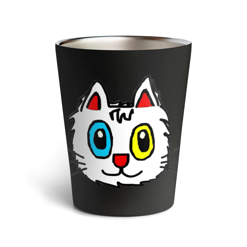 エマメ本舗のオッドアイの白猫エマメちゃんグッズ Thermo Tumbler