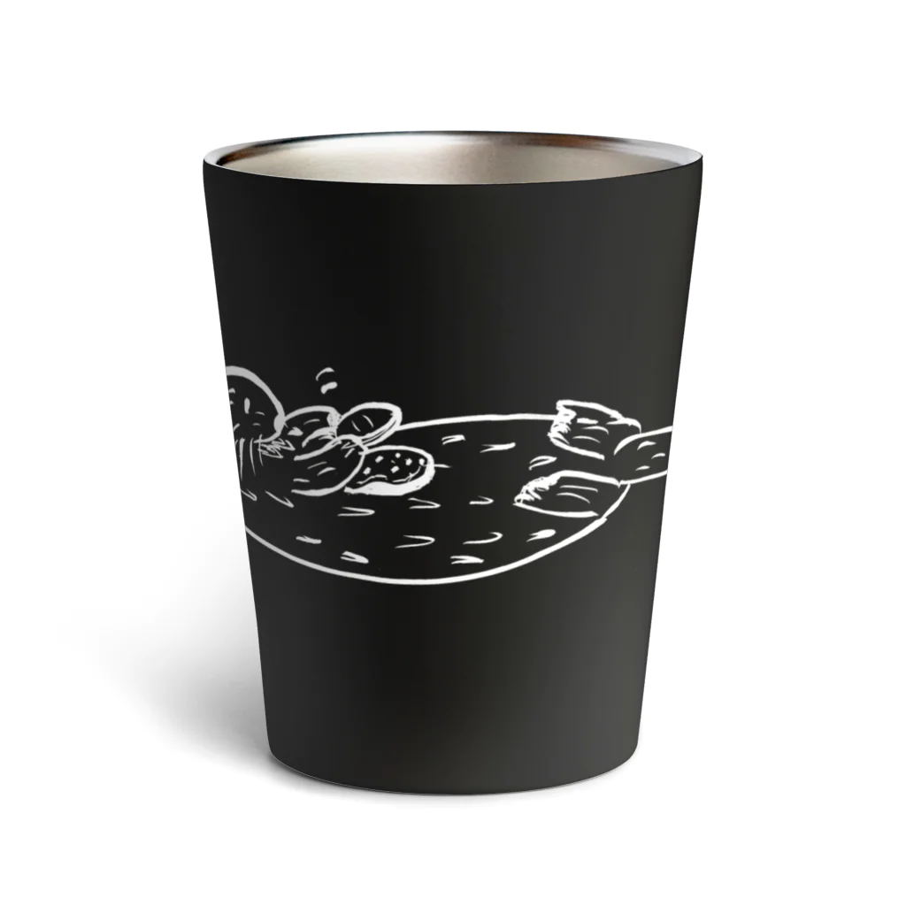 うみうそくん Olivineのお店の貝を割るぷかぷかラッコ・白 Thermo Tumbler