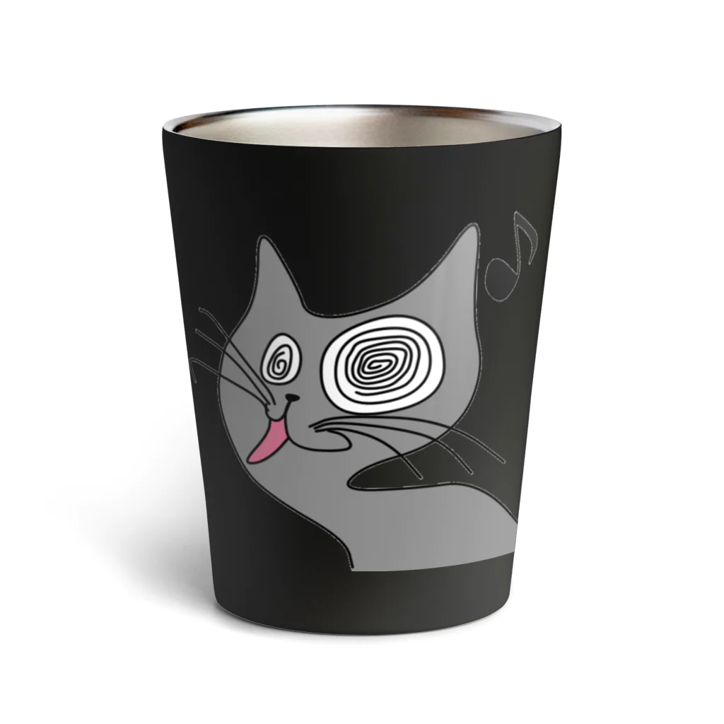 ご当地妖怪雑貨屋 鶴屋もののけ堂 SUZURI店の山猫ちゃん Thermo Tumbler