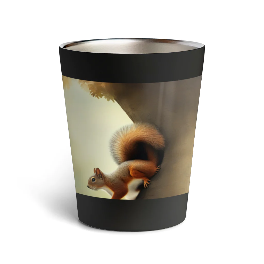 Harmony of Natureのかわいいリスのしっぽに夢中 Thermo Tumbler