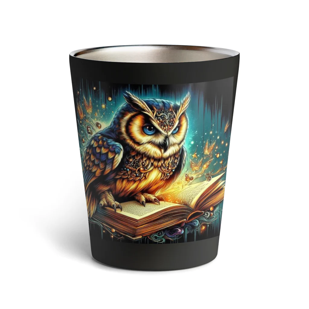 終わらない夢🌈のフクロウ🦉🌕 Thermo Tumbler