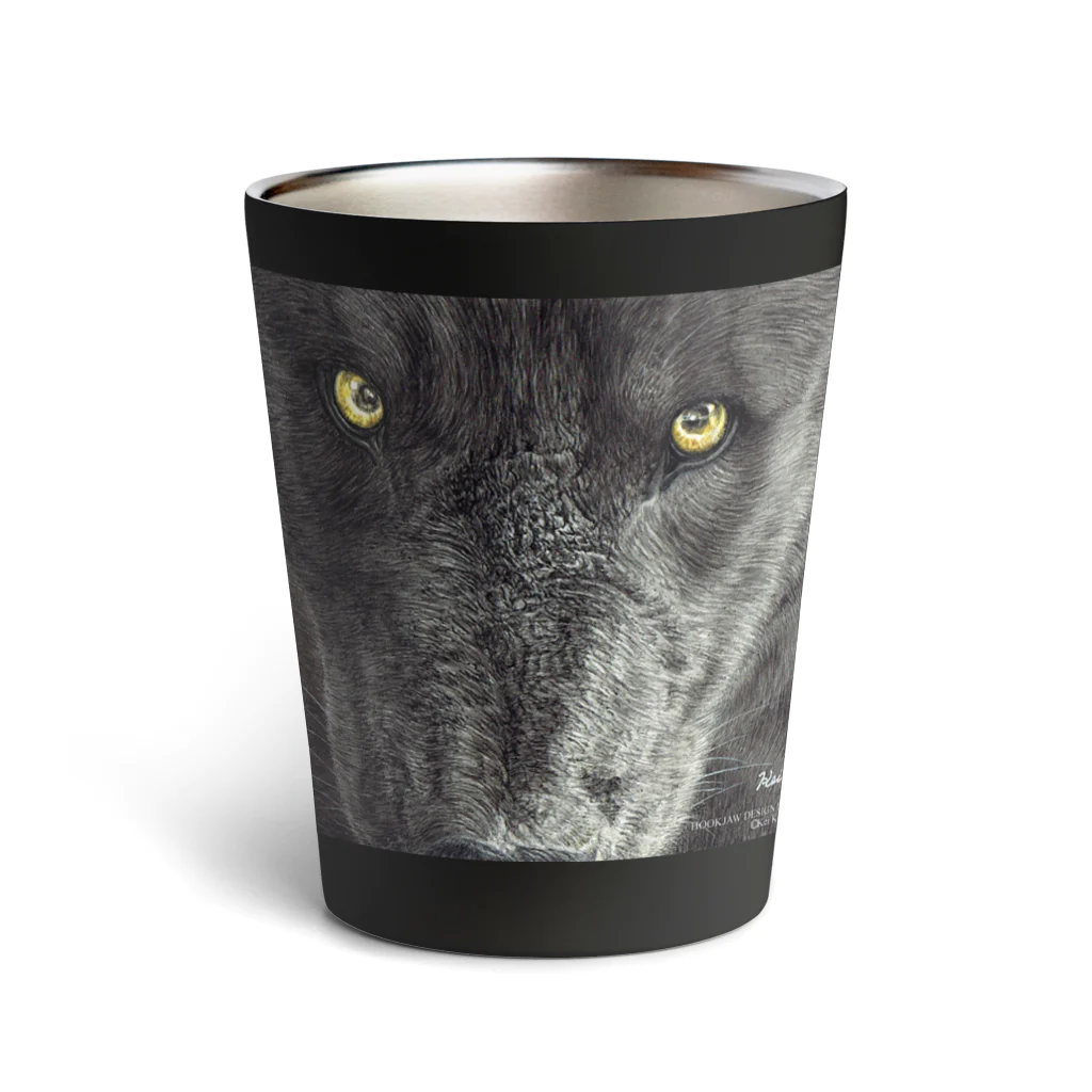 アラスカ野生動物画家きむらけいのBLACK WOLF Thermo Tumbler