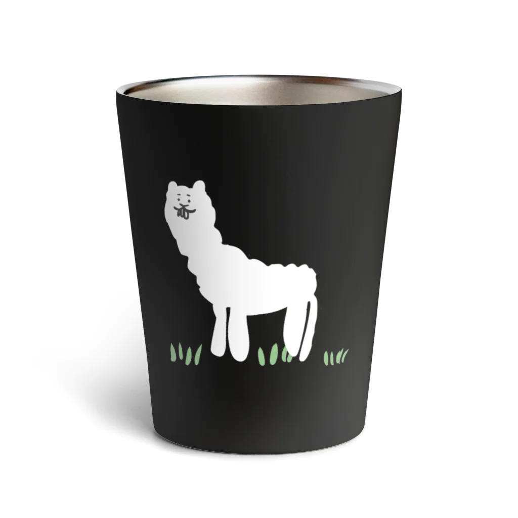 けちゃっぷごはんのお店のアルパカひなたぼっこ🦙 Thermo Tumbler