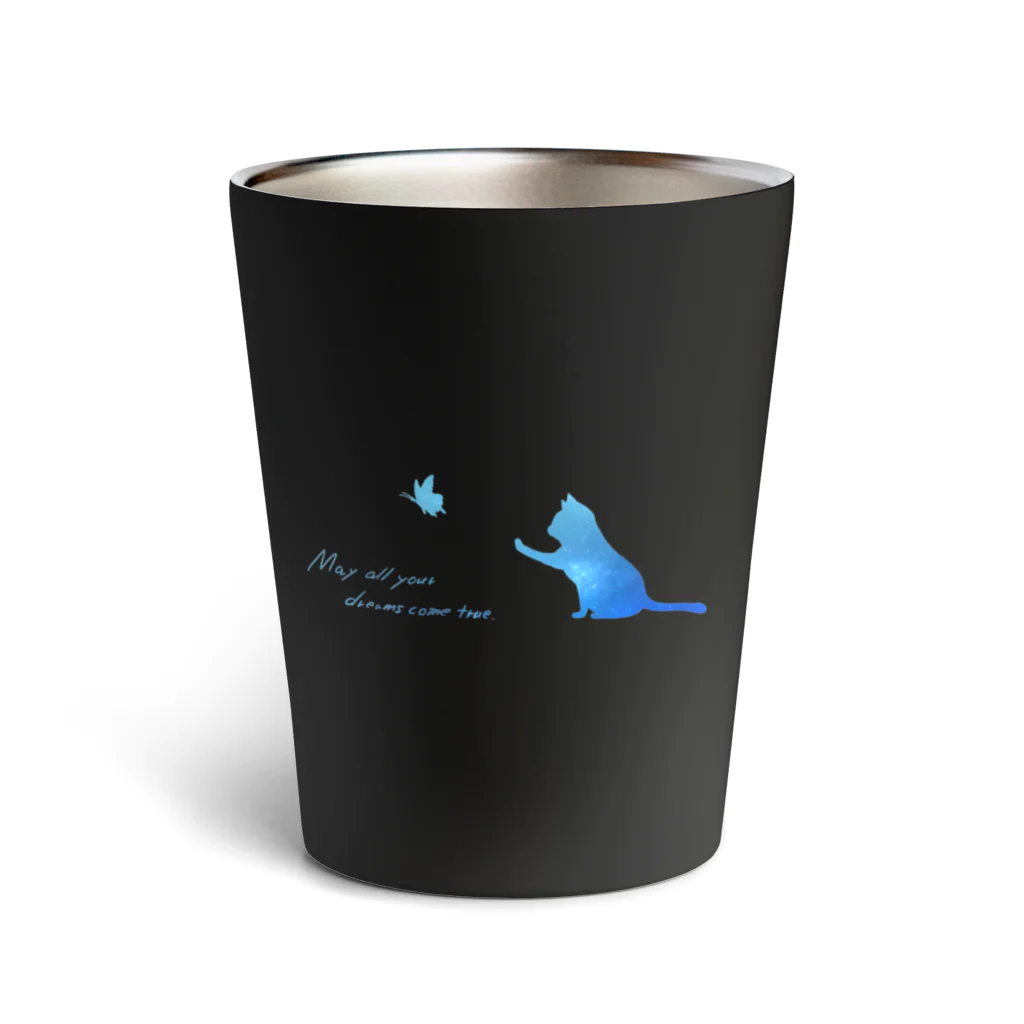 にこ＋の猫と蝶 Thermo Tumbler