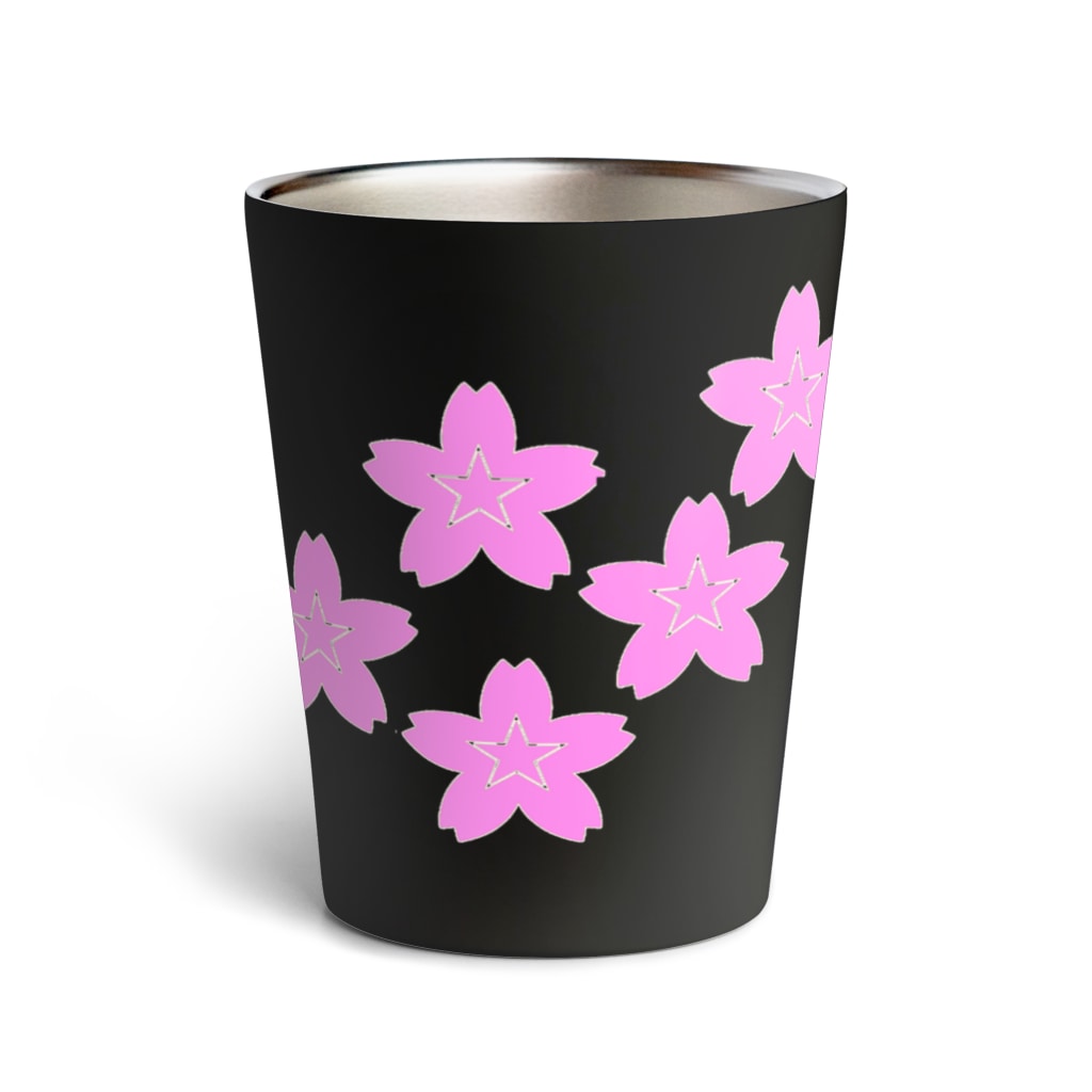 KOKI MIOTOMEの星桜紋（流れ星ピンク）　Star cherry blossom Crest (Shooting star pink）) Thermo Tumbler