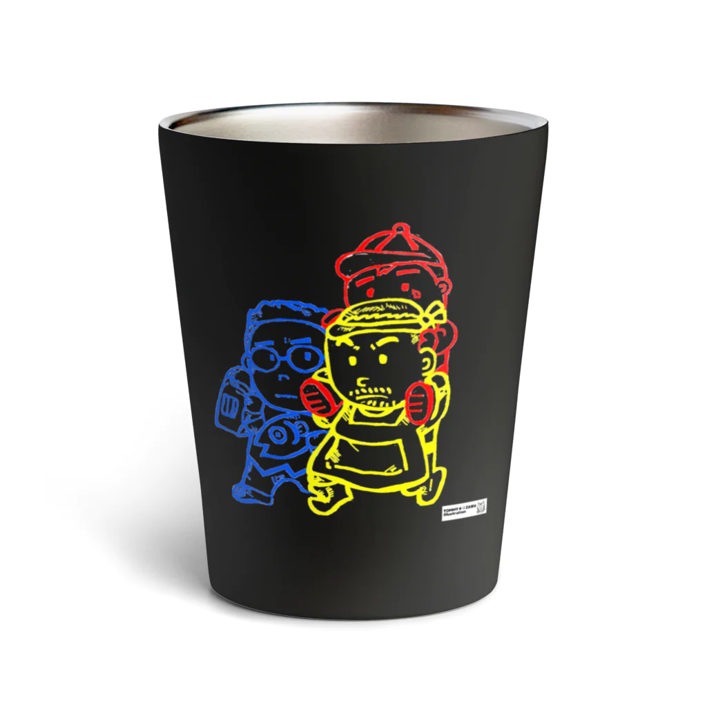 TOMMY★☆ZAWA　ILLUSTRATIONの「たすけあい。三兄弟。」 Thermo Tumbler