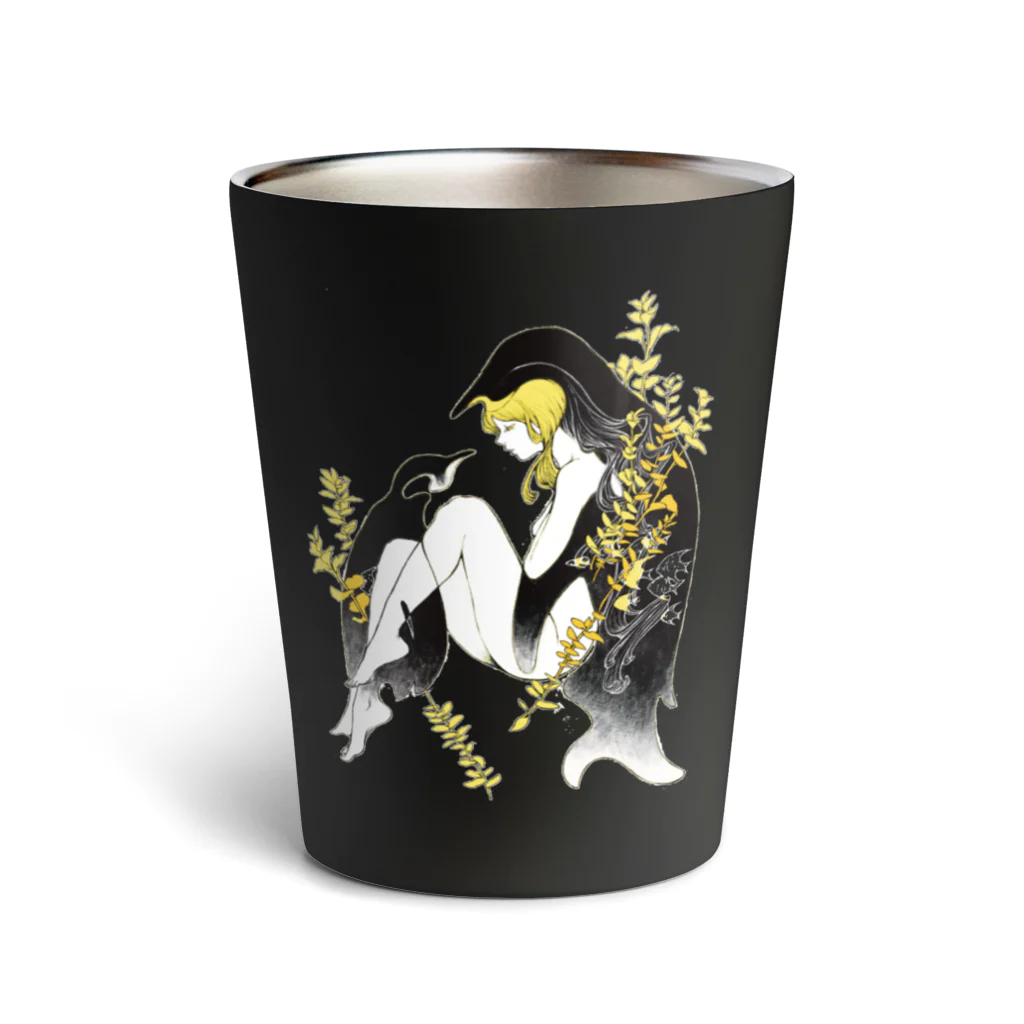 イルカのTシャツ屋さん🐬のアダルトなペンギンの親子 Thermo Tumbler