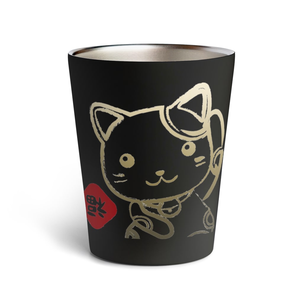 はぴニャンタンブラー黒 幸運の招き猫はぴニャン 宝くじネット公式 グッズ Takarakujinet のサーモタンブラー通販 Suzuri スズリ
