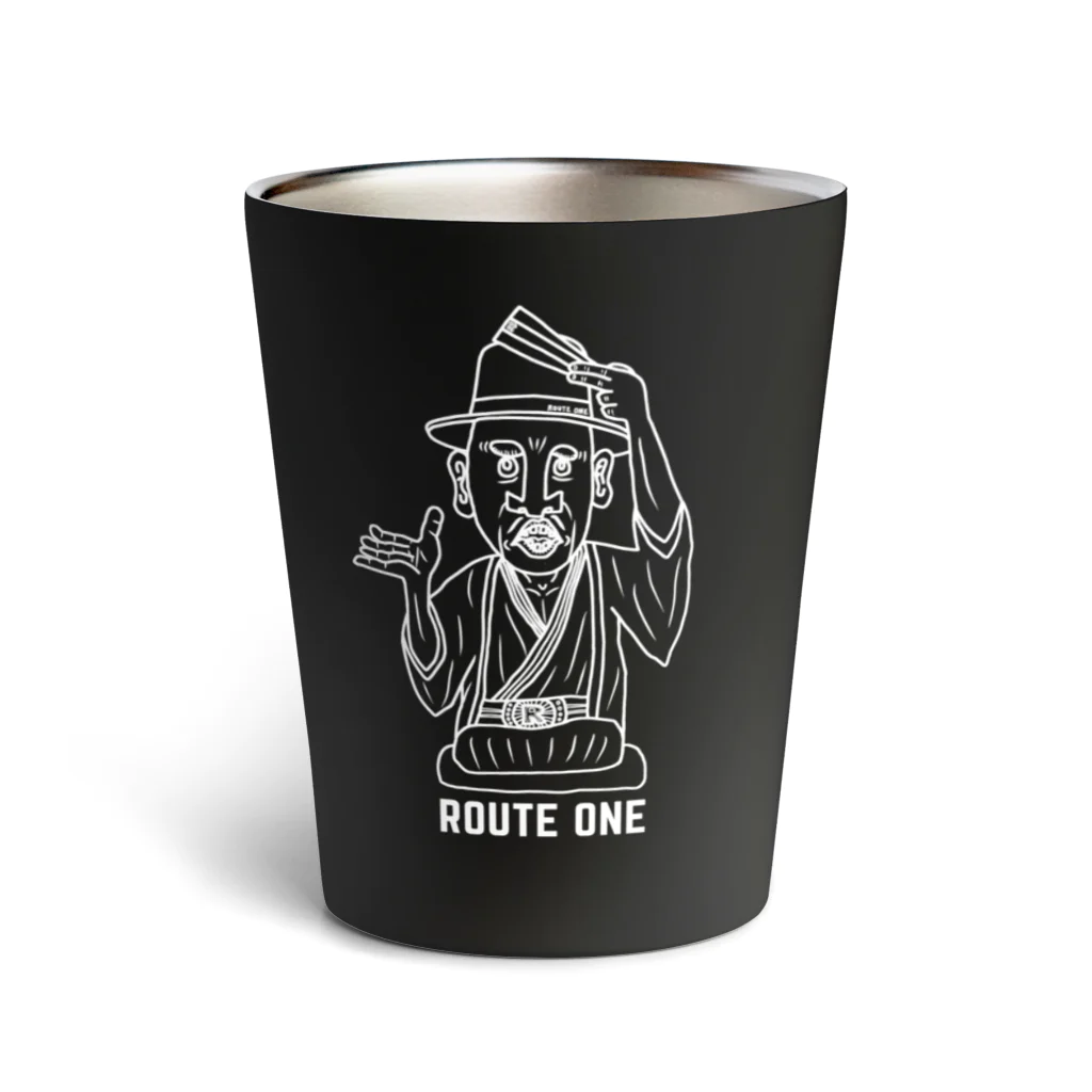 oekaki/ROUTE ONEのマイケルくんの落語（モノクロ） Thermo Tumbler