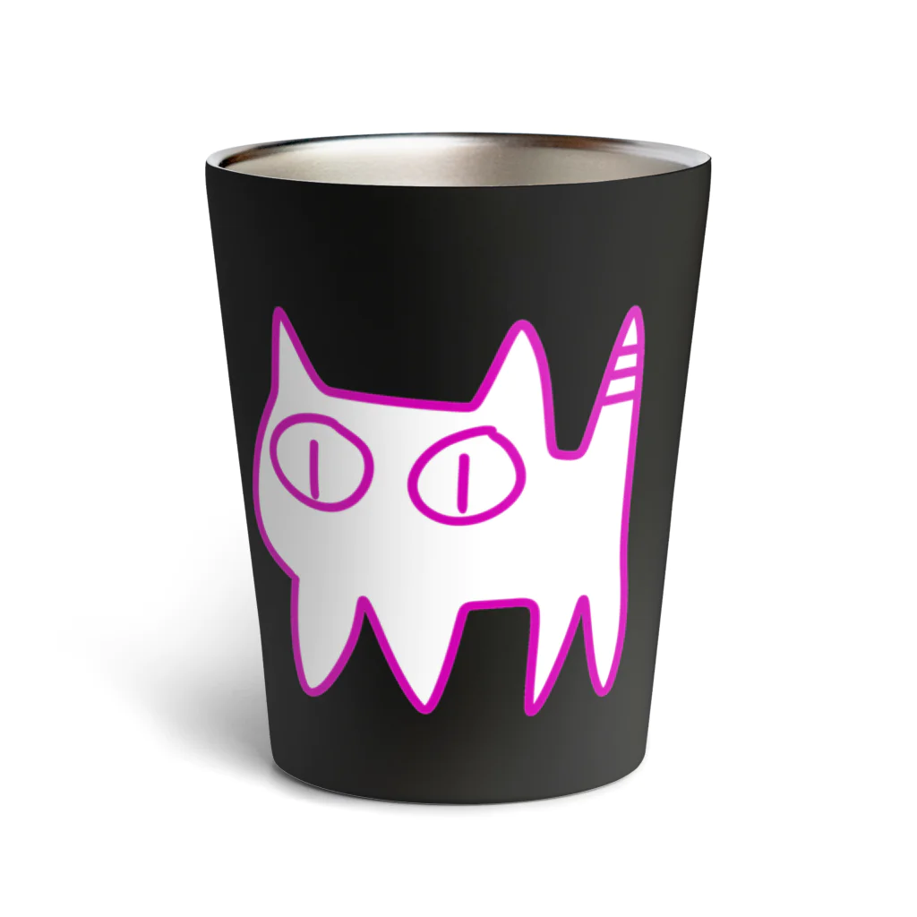 きょうは、なにをきようか。のねこですから。ピンク Thermo Tumbler