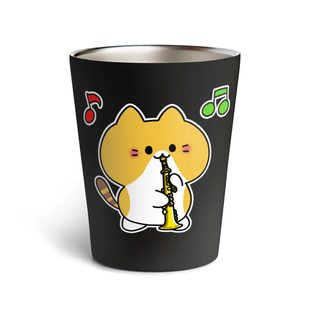  ふじねこ屋のソプラノサックスねこ Thermo Tumbler